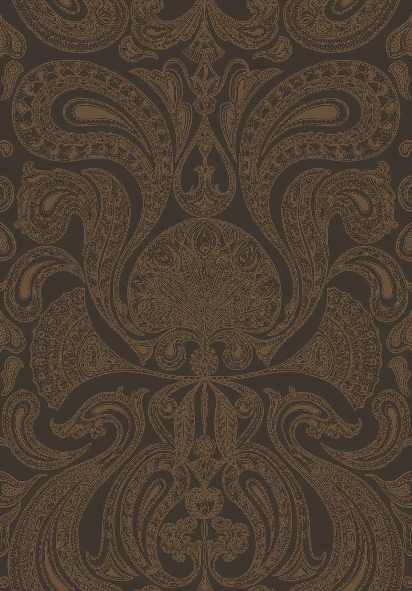 Cole & Son Malabar - Metallic Bronze on Charcoal