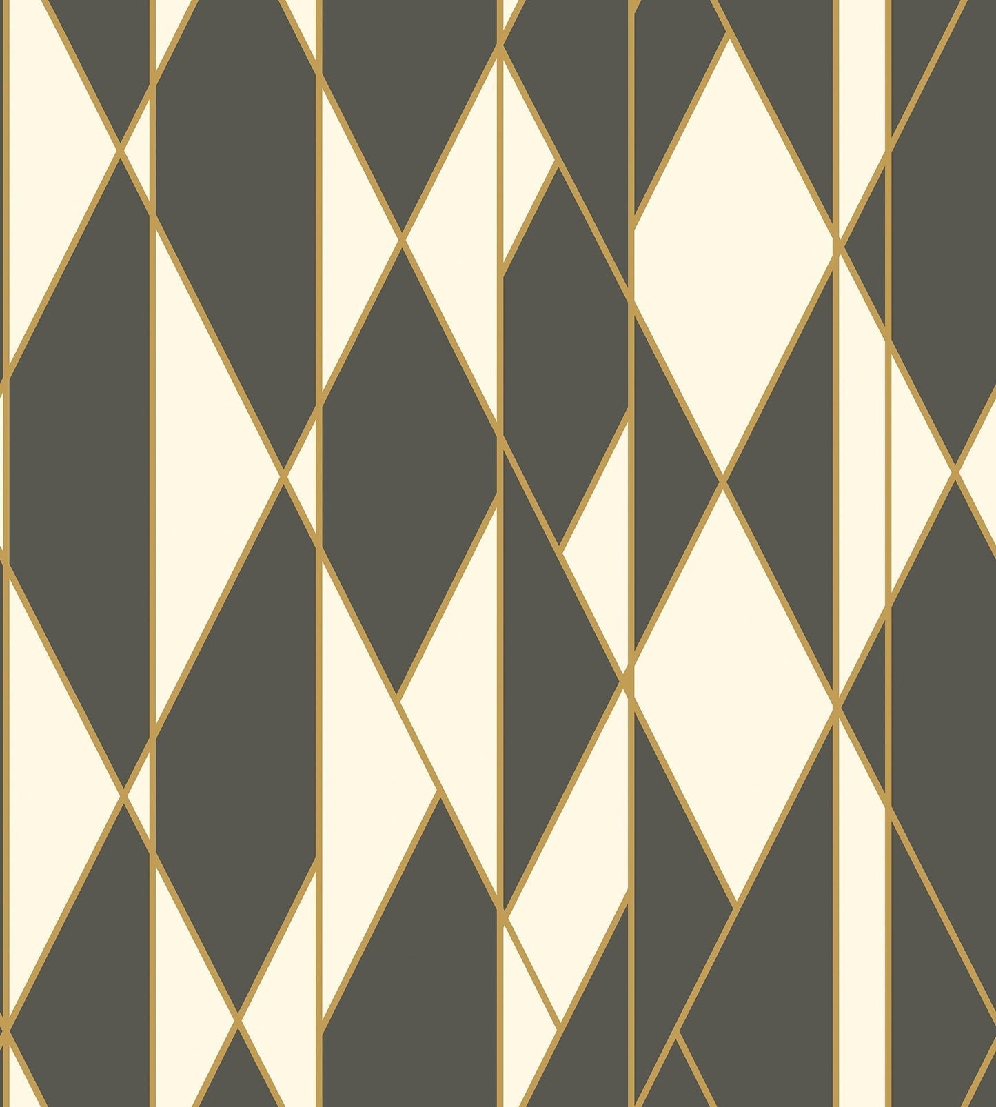 Cole & Son Oblique - Black, White and Metallic Gold