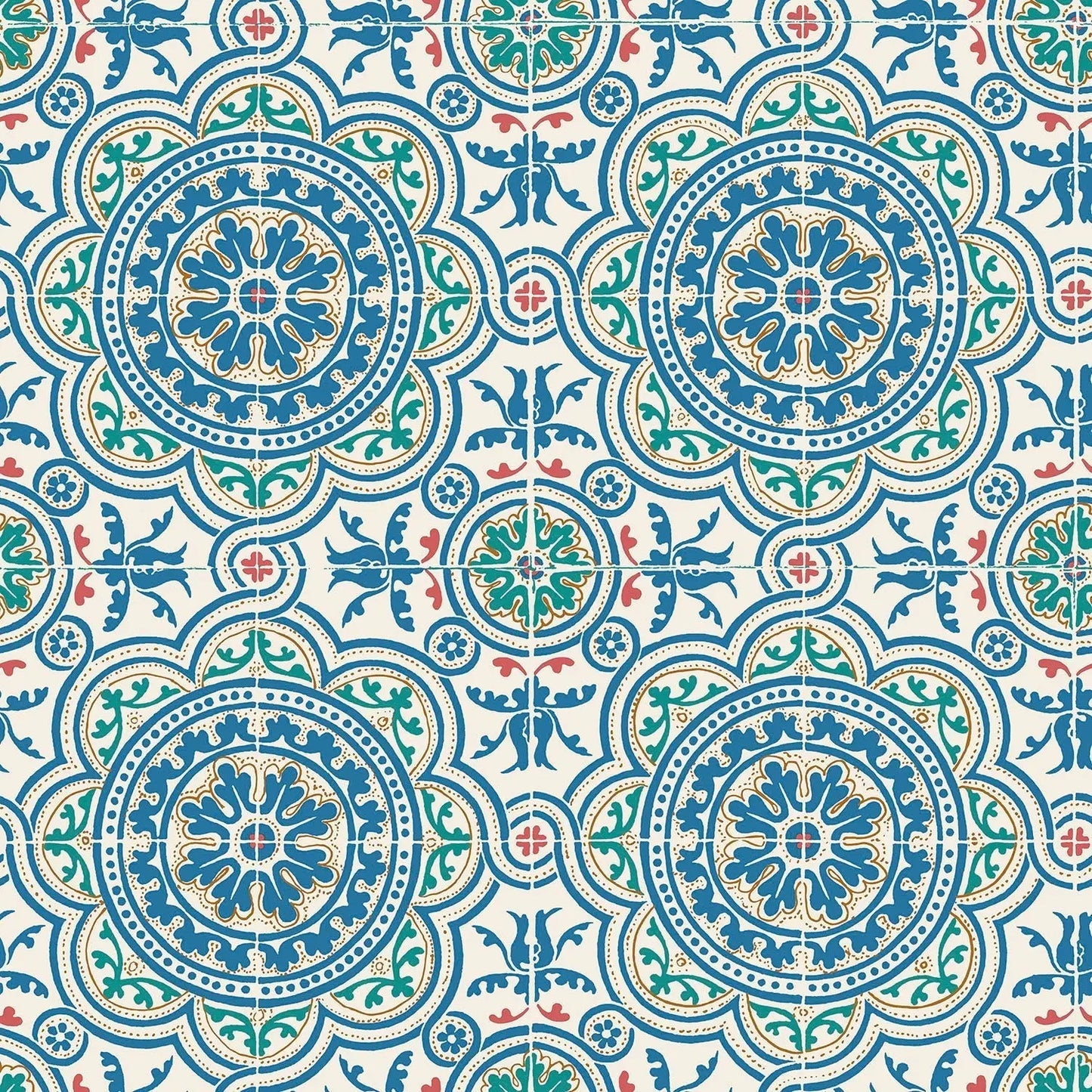 Cole & Son Piccadilly - Denim & Rouge on Chalk