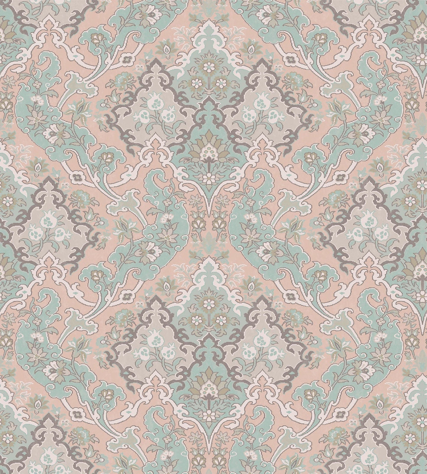 Cole & Son Pushkin - Stone & Duck Egg on Plaster Pink