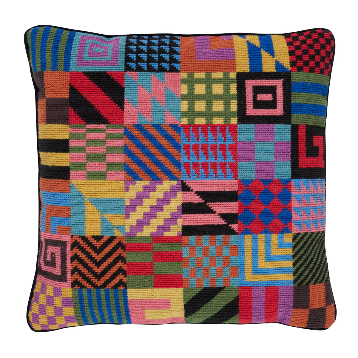 Schumacher | Graphic Blocks Needlepoint Pillow fabric - SO0002703
