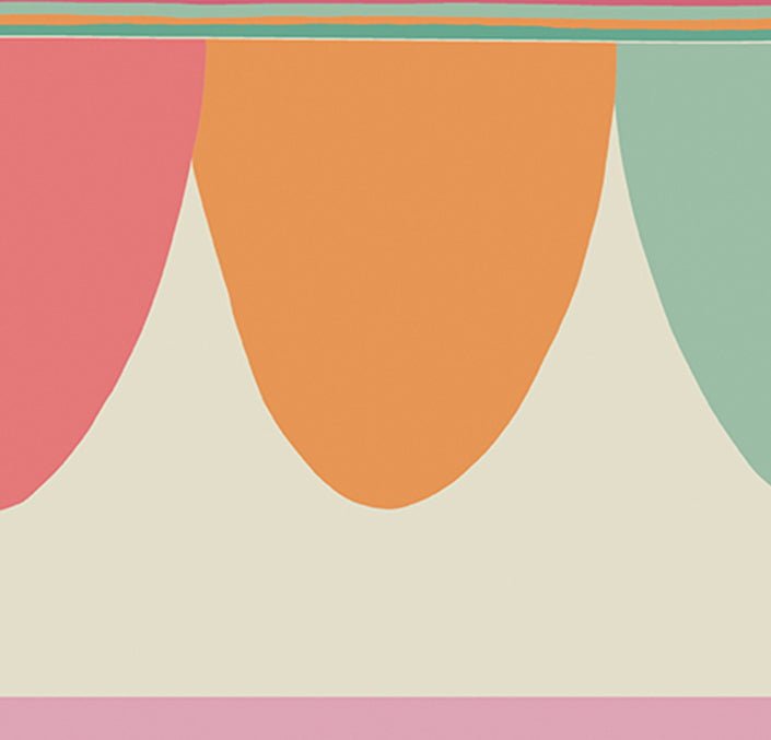 Cole & Son Scaramouche - Fuchsia, Chartreuse, Orange & Teal on Oat