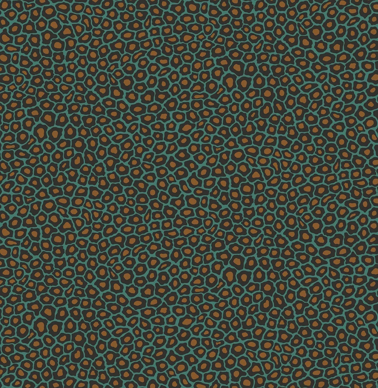 Cole & Son Senzo Spot - Charcoal & Metallic Gold on Teal