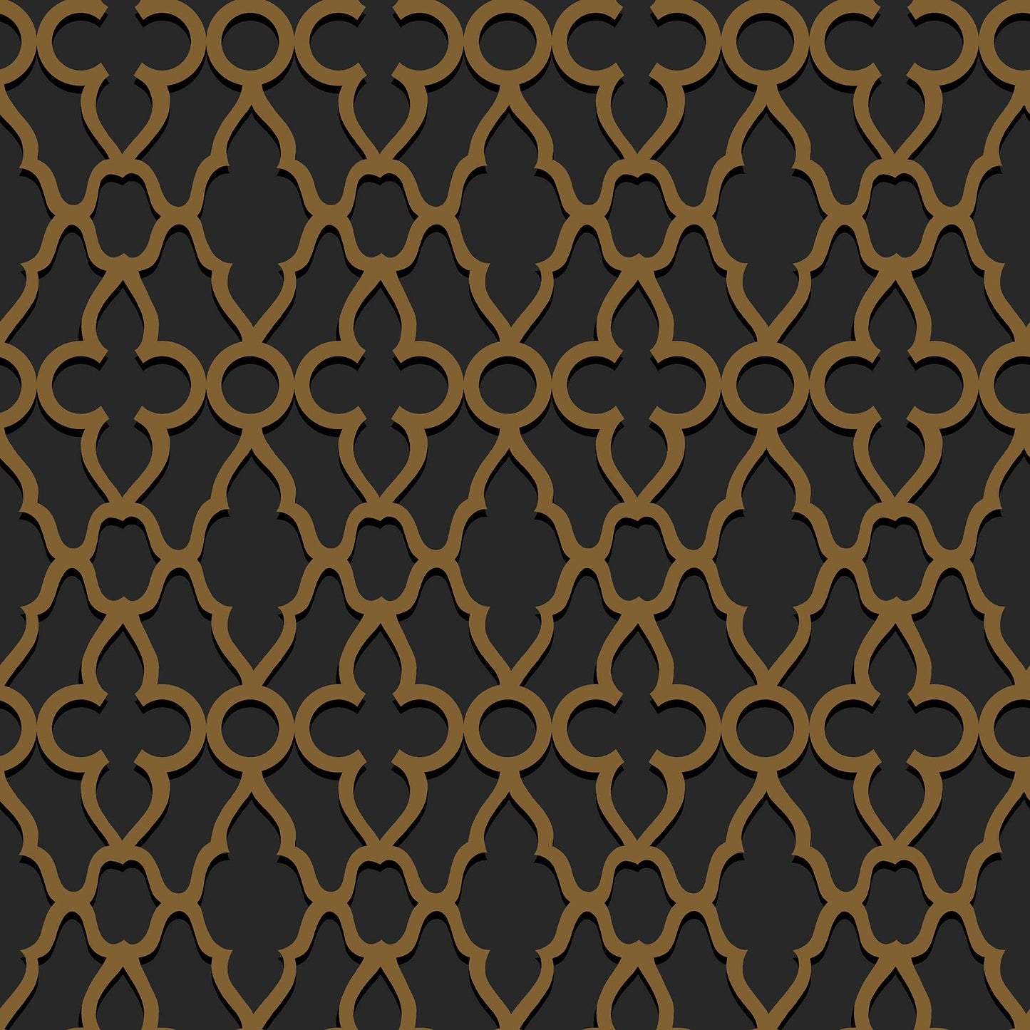 Cole & Son Treillage - Metallic Bronze on Charcoal