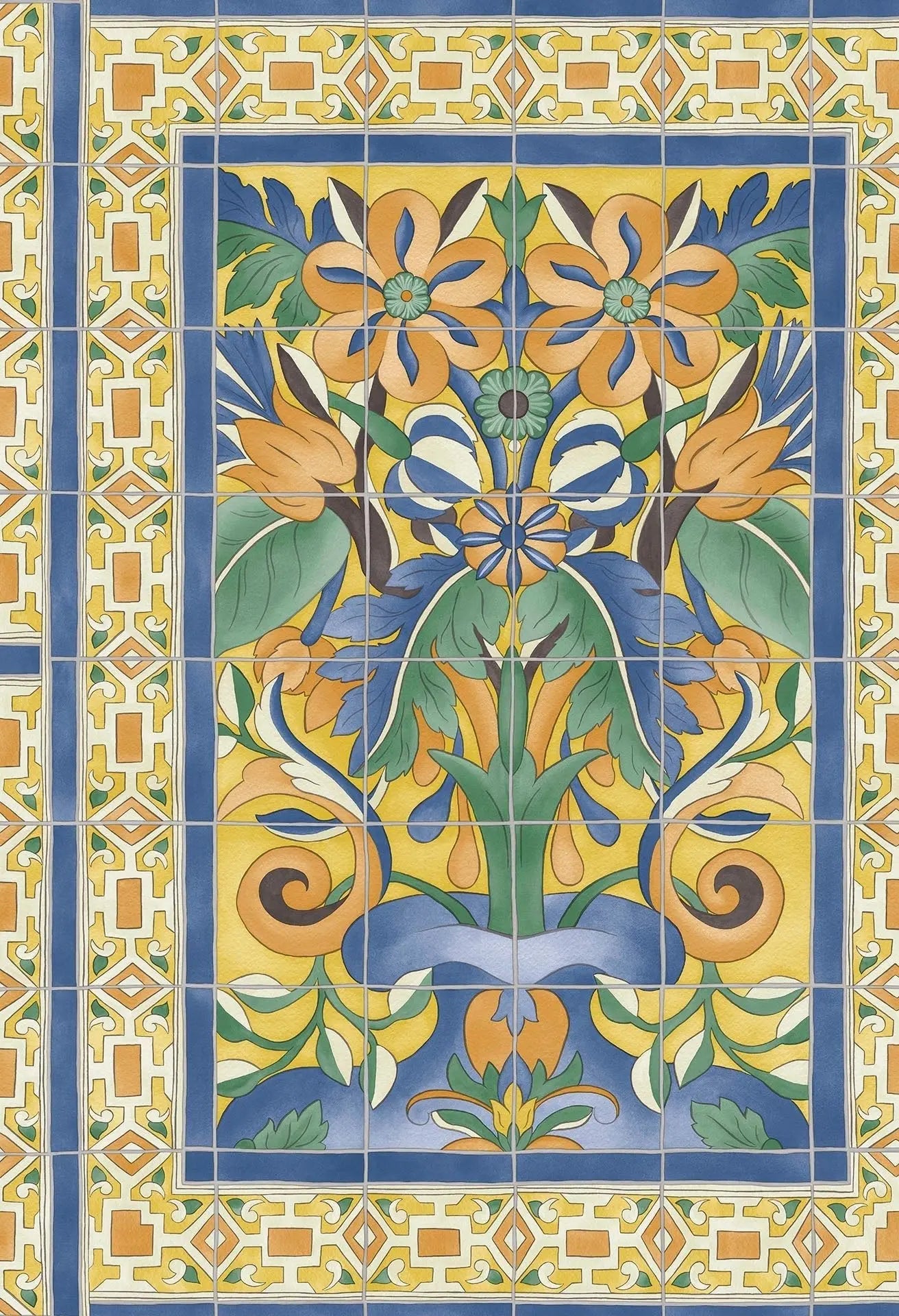 Cole & Son Triana - Marigold & Hyacinth on Canary Yellow