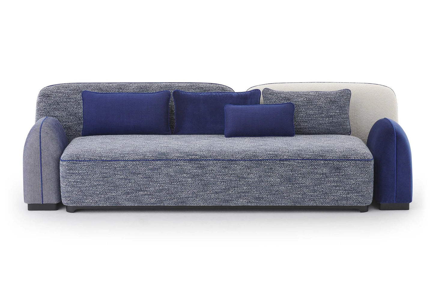 Pierre Frey Dolmen - Lacquered beech; Upholstery: Piping - Simple seams - Stretched fabric; Cushion: Removable cushion(s) - Piping; Leg: Wooden base - Visible wood