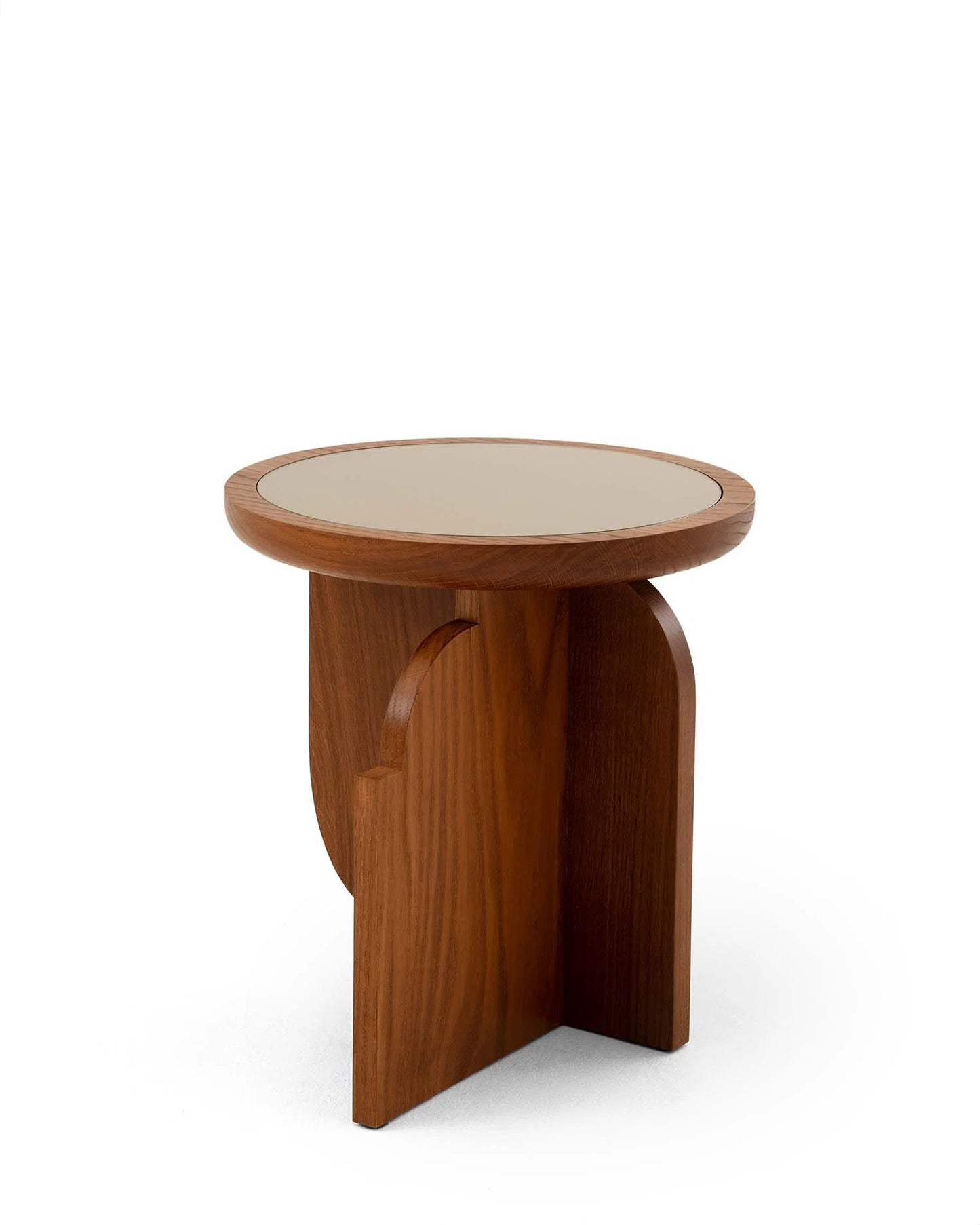 Pierre Frey Venus - Stained oak, water-based varnish with customizable top options including gold lacquered glass, wooden, or lacquered wooden tops