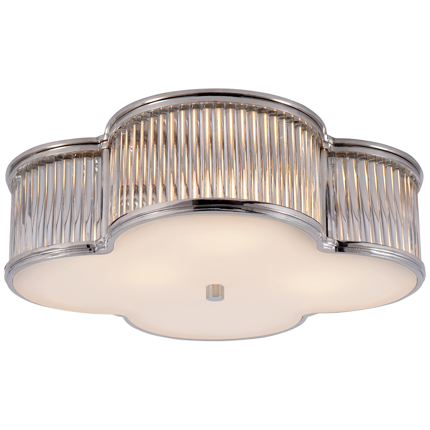 Basil 17 inch Flush Mount in Polished Nickel with Clear Glass