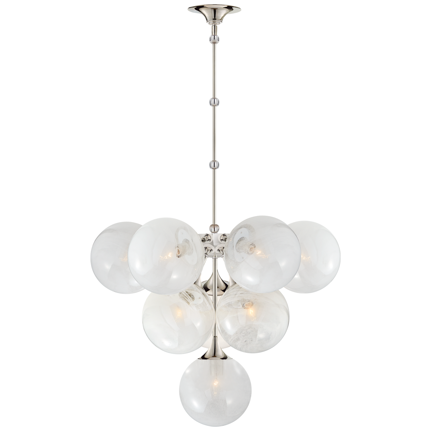 Cristol Tiered Chandelier in Polished Nickel