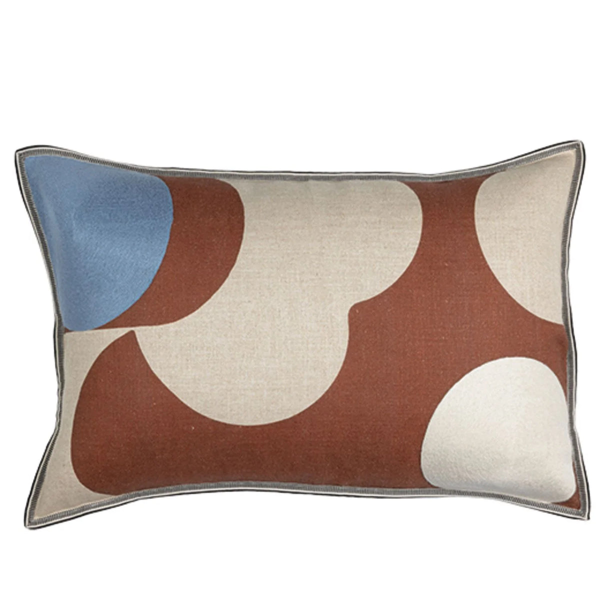 Casamance Ellipse cushion cover — Cuivre Bleu Ivoire