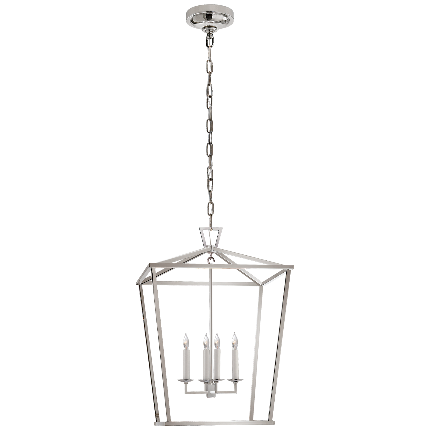 Darlana Medium Lantern in Polished Nickel