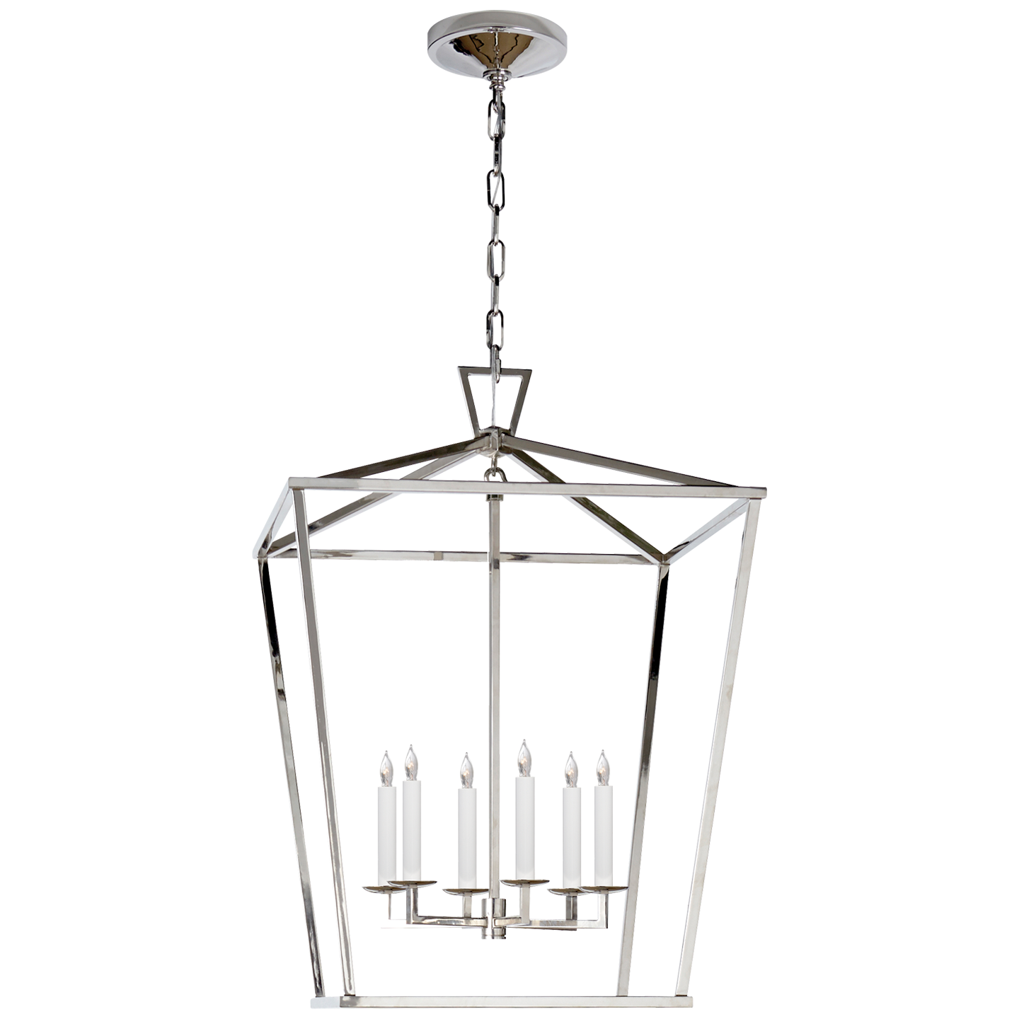 Darlana Large Lantern in Polished Nickel