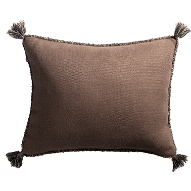 de Le Cuona | Cape Cushion with Braided Cord Trim – Taupe