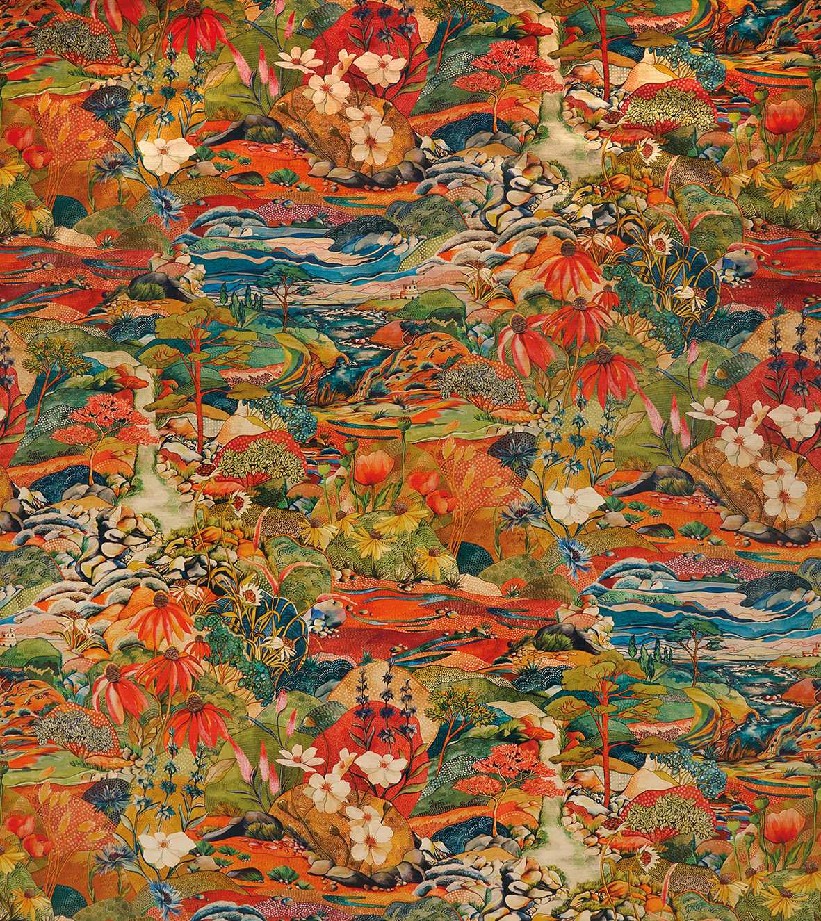 Osborne & Little | Trebah Velvet fabric - F7670-02