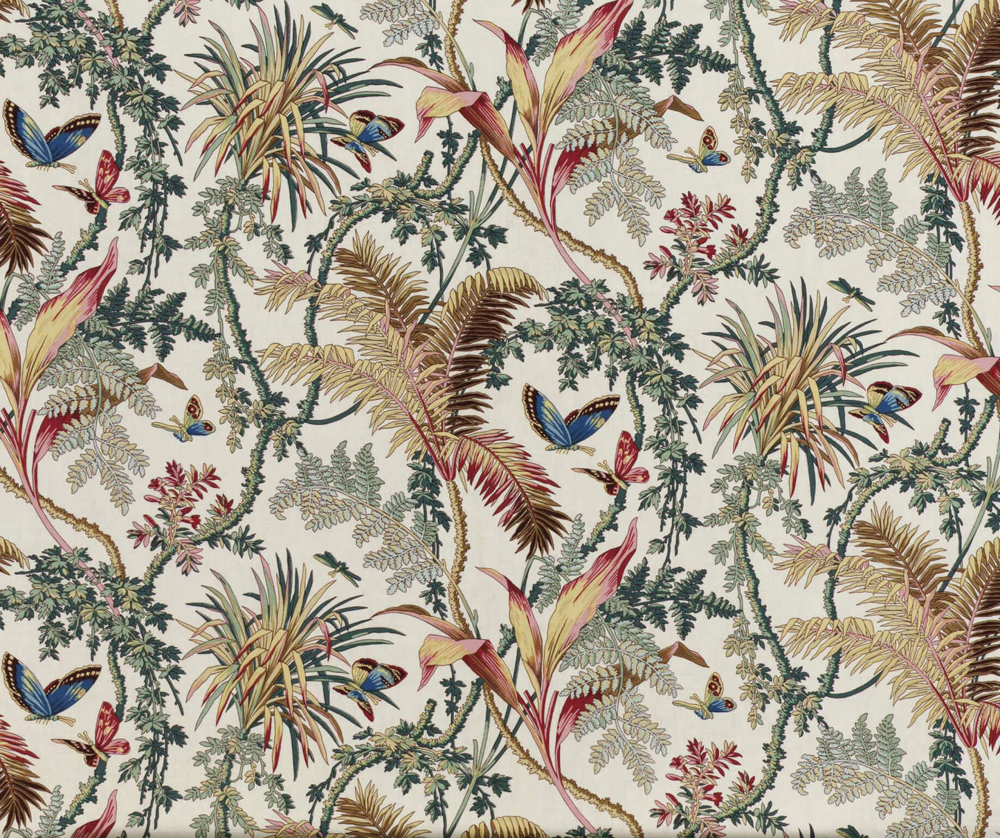 Pierre Frey Papillons exotiques - cretonne - Fond crème