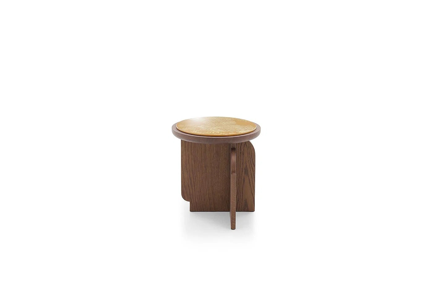 Pierre Frey Venus - Stained oak, water-based varnish with customizable tabletop options including gold lacquered glass top, wooden, or lacquered wooden finishes