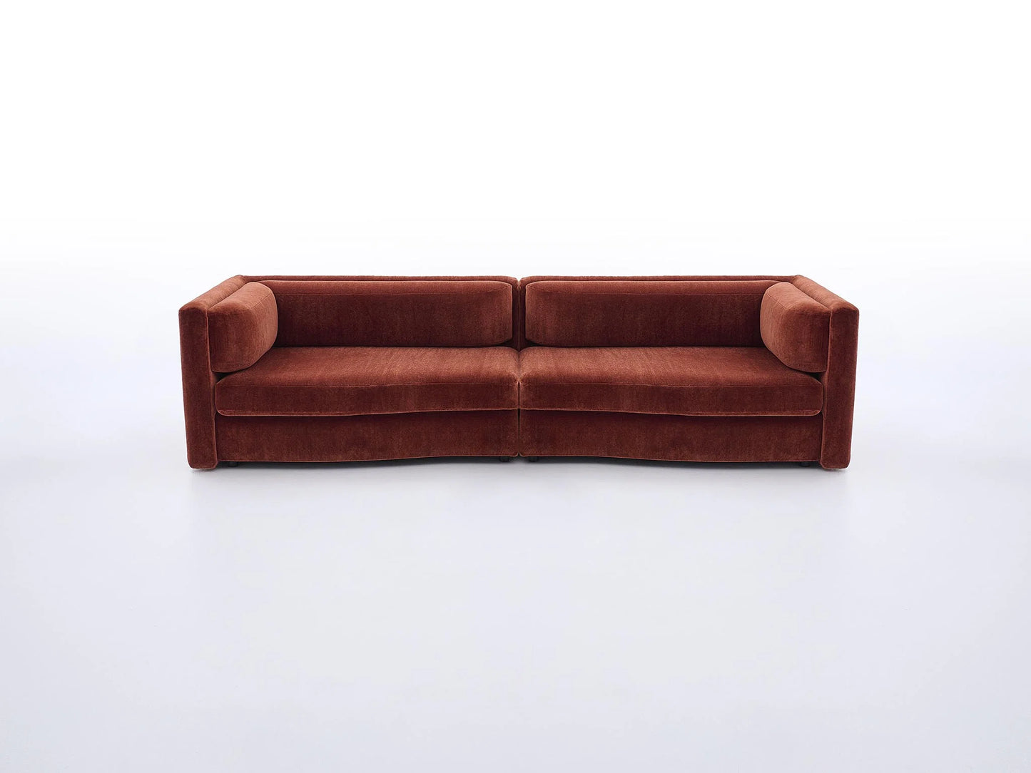 Pierre Frey Virgule - Stained beech, water-based varnish with visible wood legs; stretched fabric upholstery