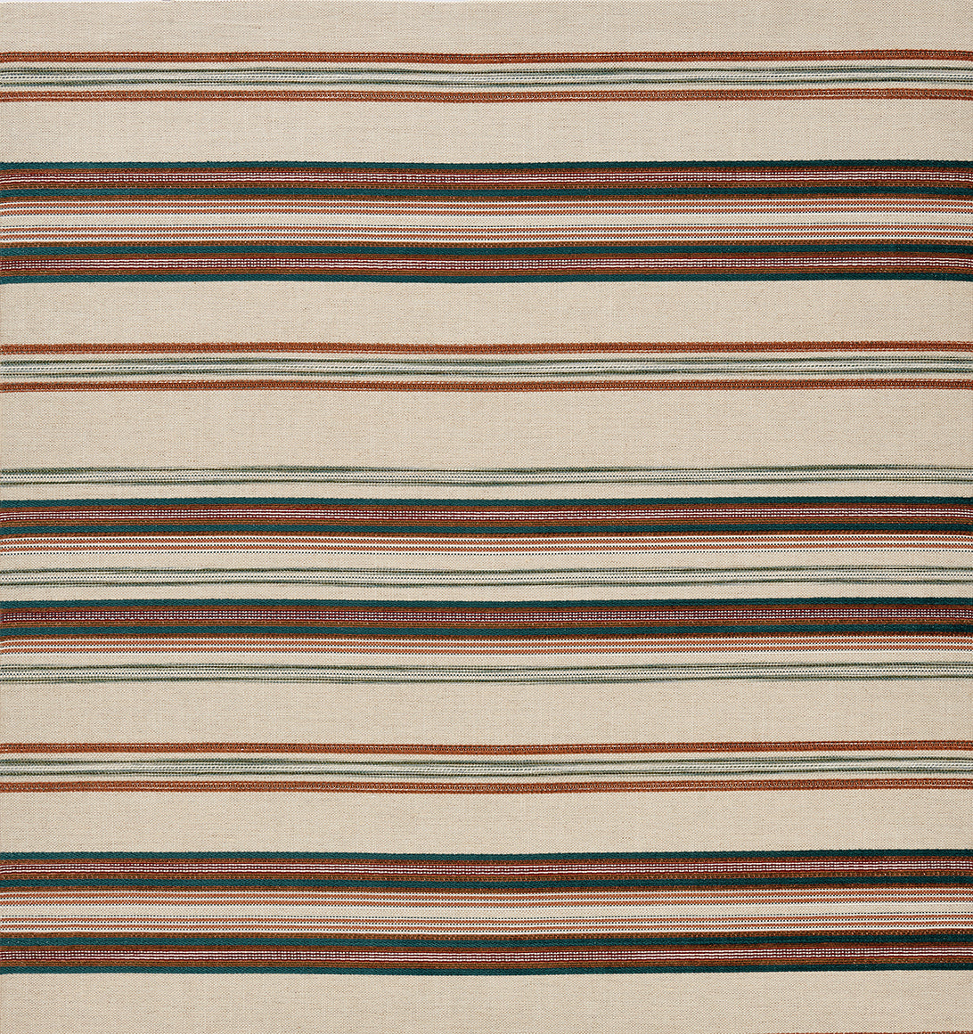 Nina Campbell | Farnaz Stripe fabric - Teal / Russet