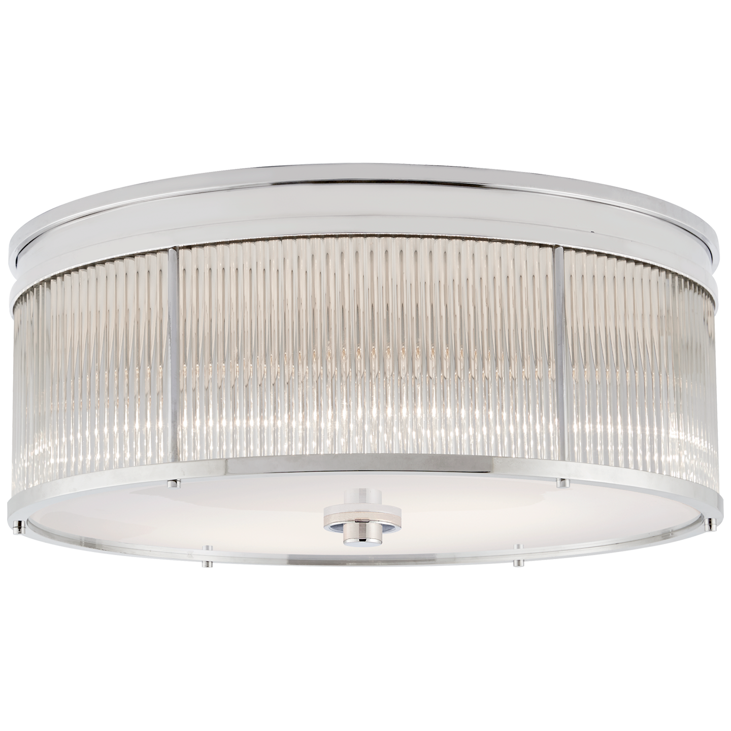 Allen Large Round Flush Mount in Polished Nickel