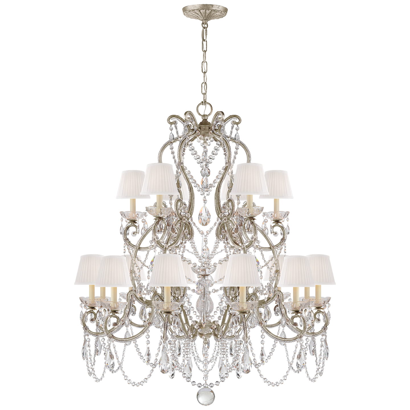 Adrianna Medium Chandelier in Antique Silver Leaf