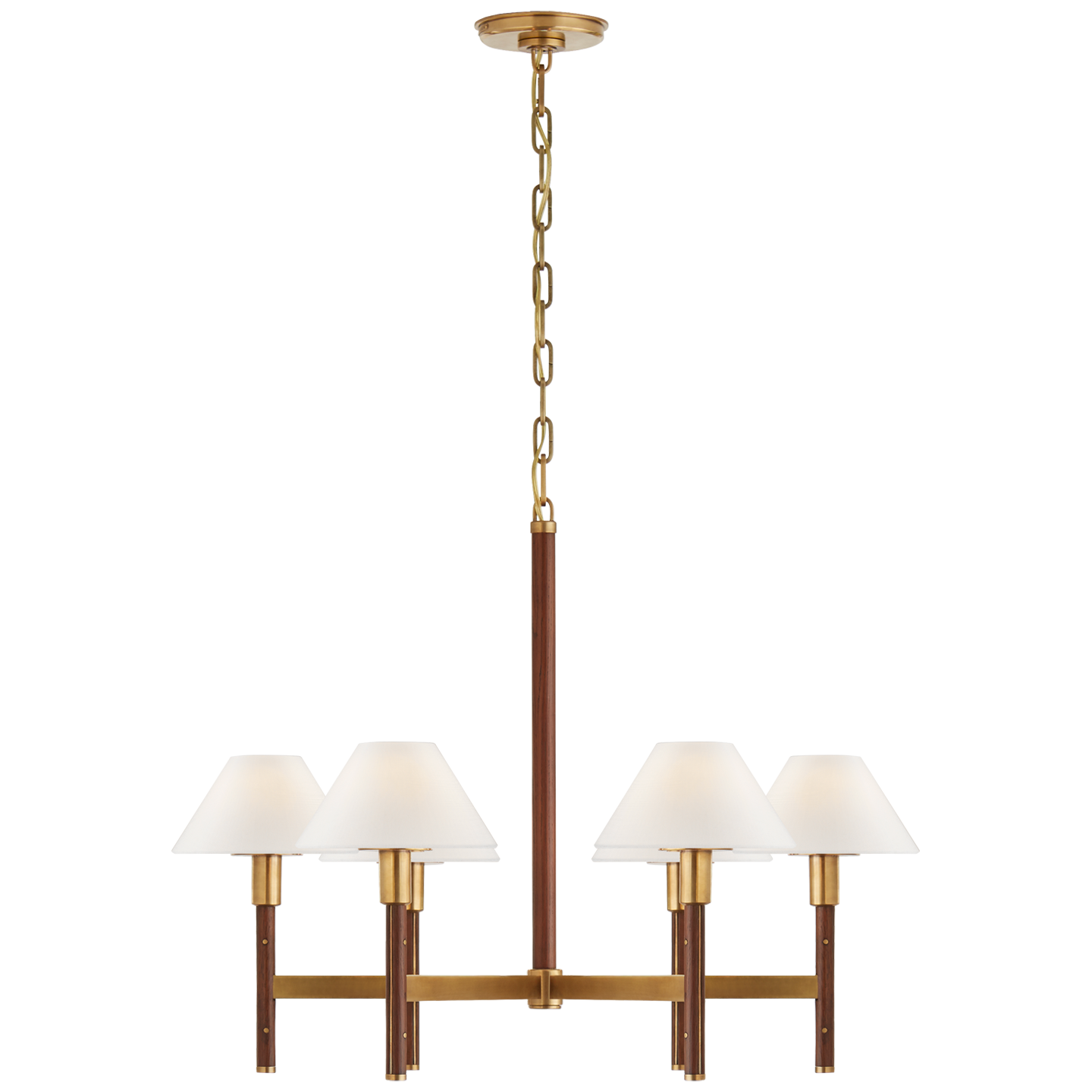 Radford Medium Chandelier - Natural Brass and Natural Rift Oak