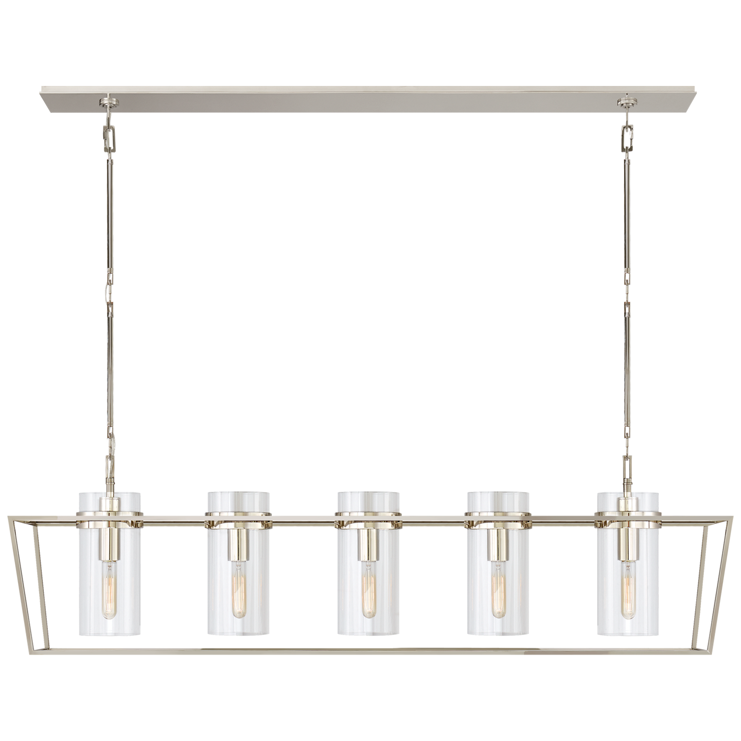 Presidio Large Linear Lantern in Polished Nickel