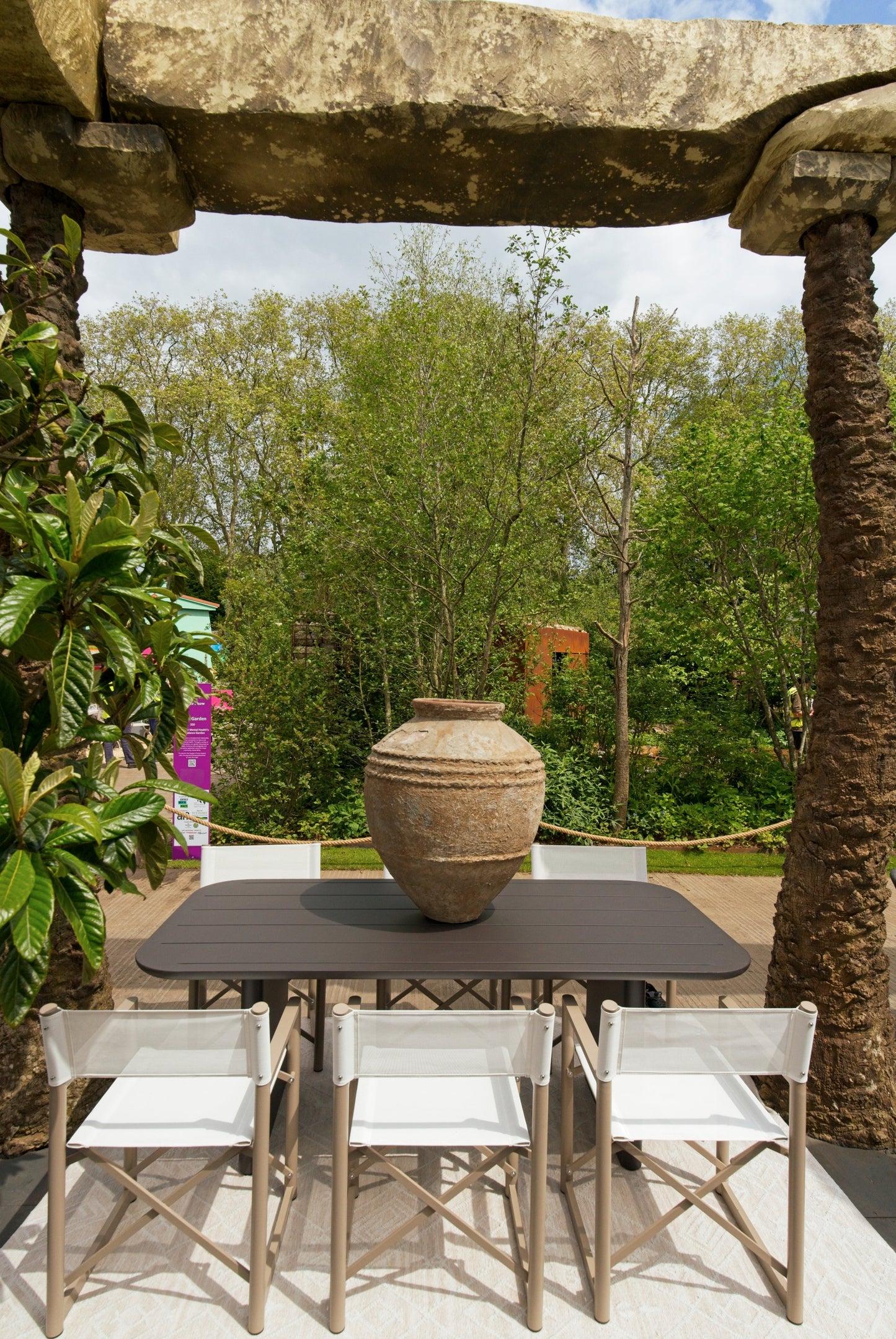 Caicos Outdoor Rectangular Dining Table Slate lifestyle