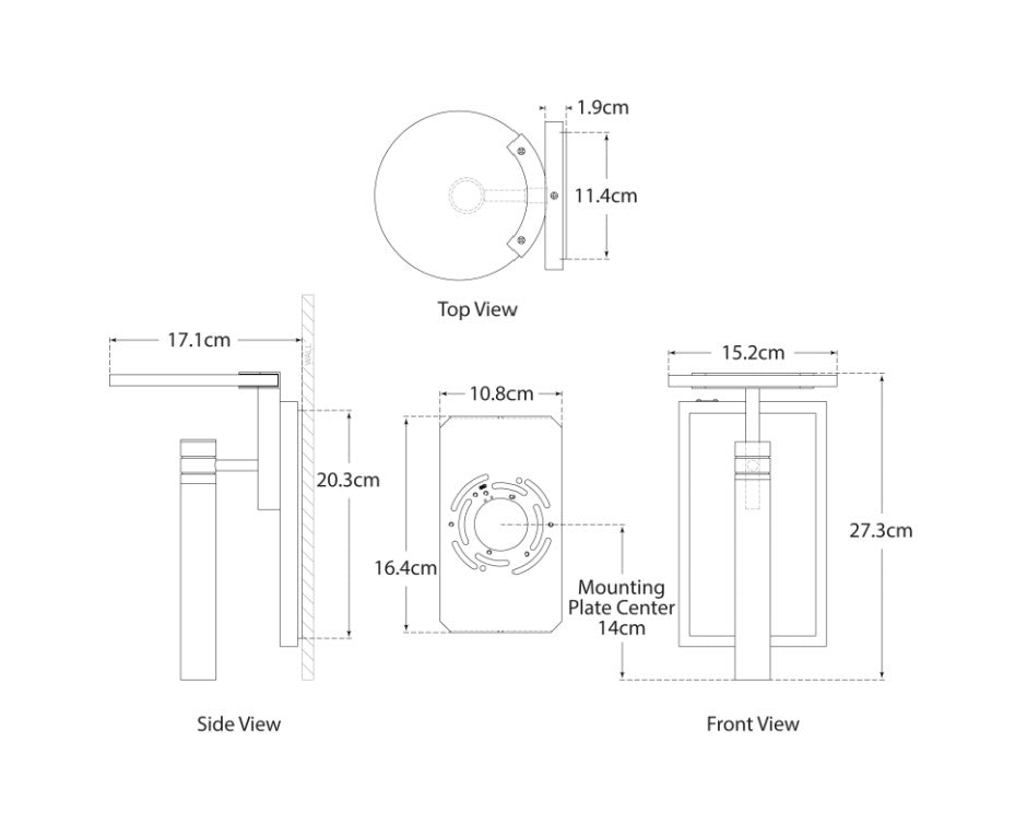 Melange Disc Wall Light Brass dimensions