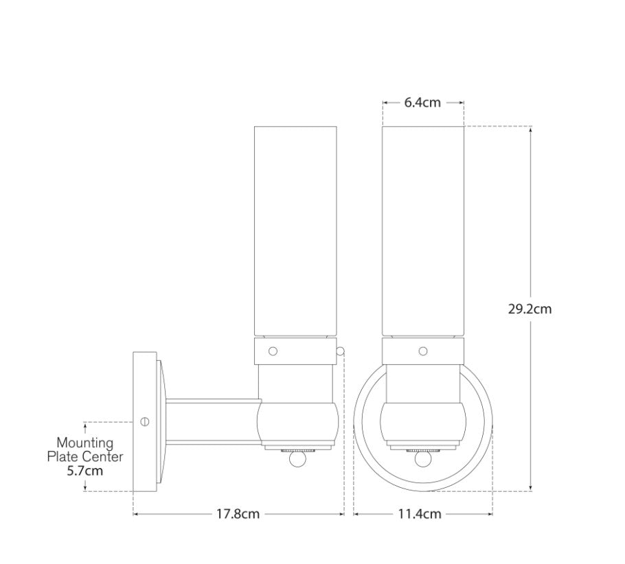 Graydon Single Wall Light Bronze dimensions