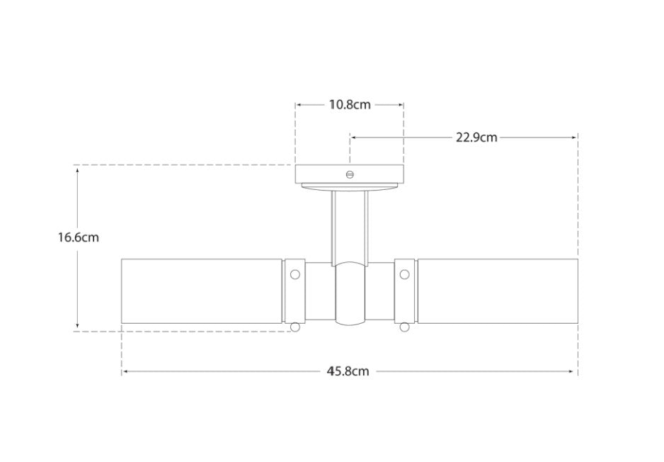 Graydon Double Wall Light Bronze dimensions