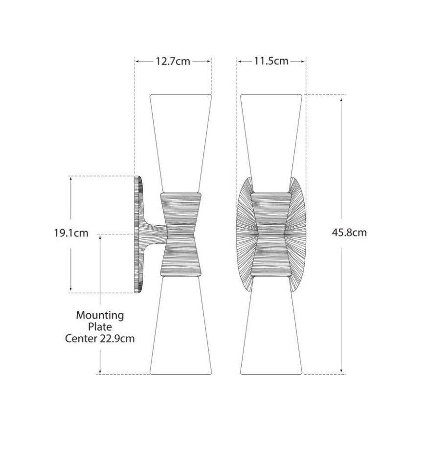 Utopia Double Wall Light Aged Iron dimensions
