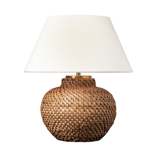 Andrew Martin Avedon Rechargeable Table Lamp, Natural Rattan