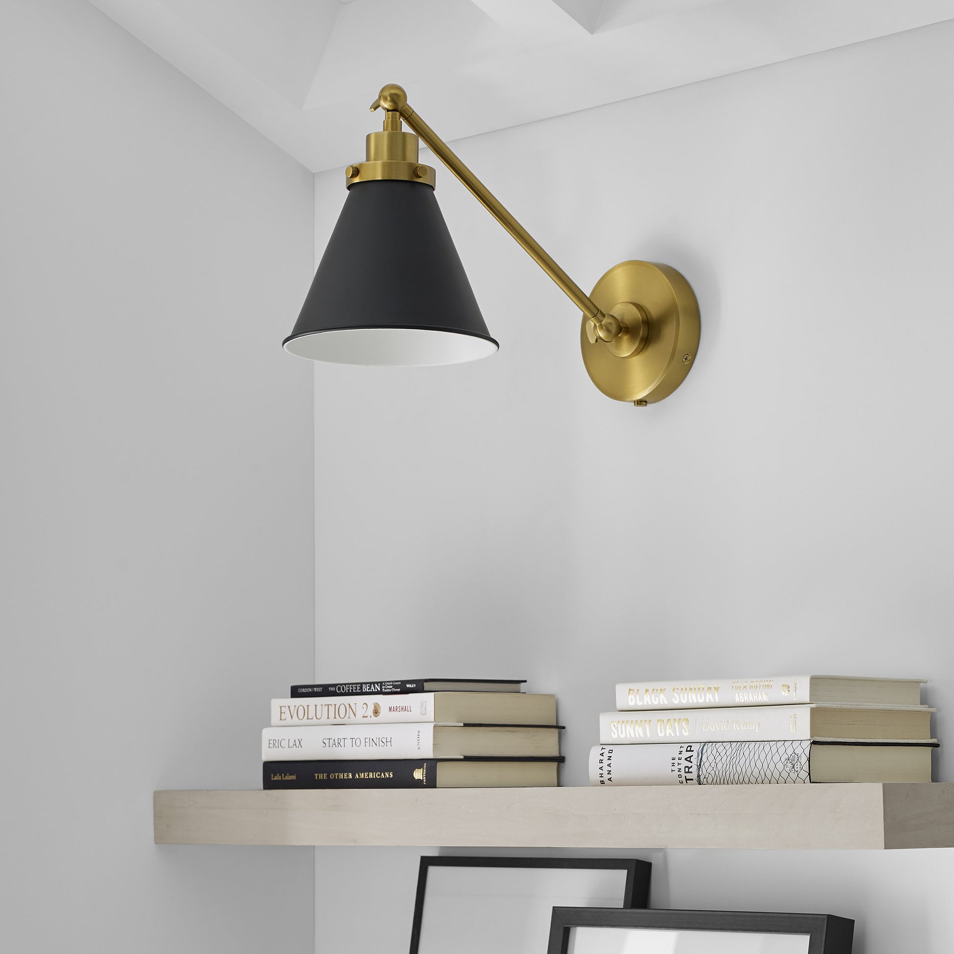 Wellfleet Wall Light Black & Brass