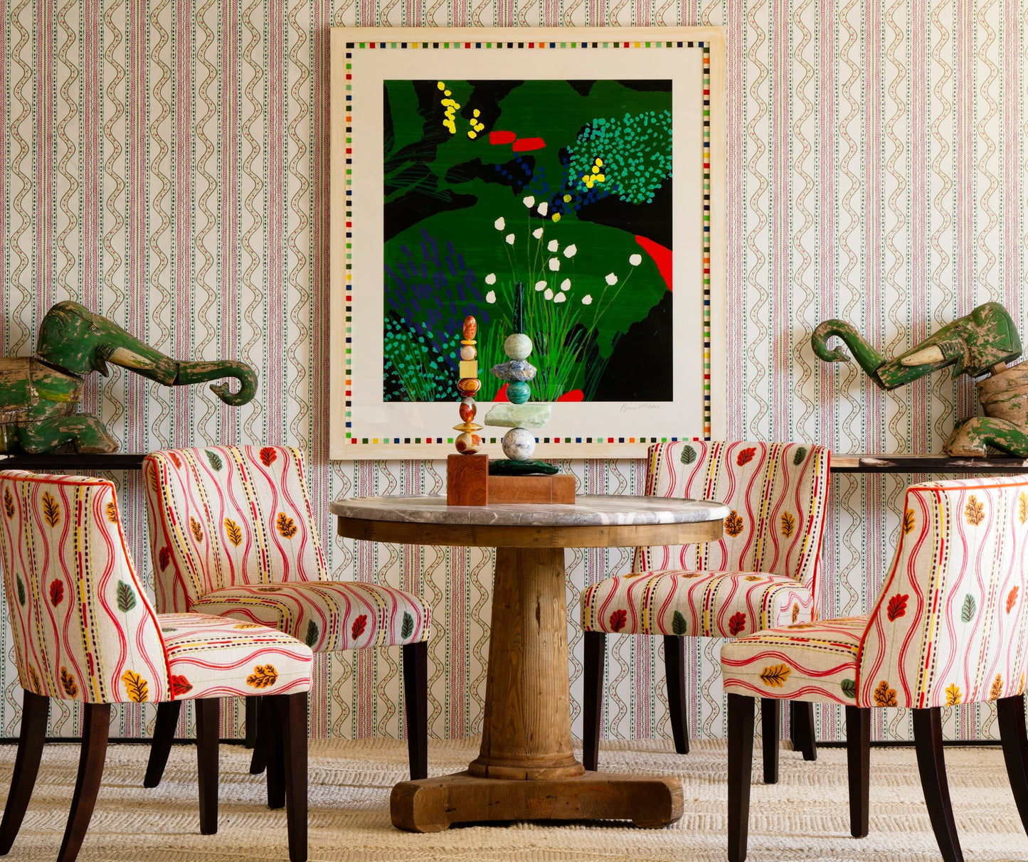 Andrew Martin Americana Custom Dining Chair in Falling Leaves Multi lifestyle
