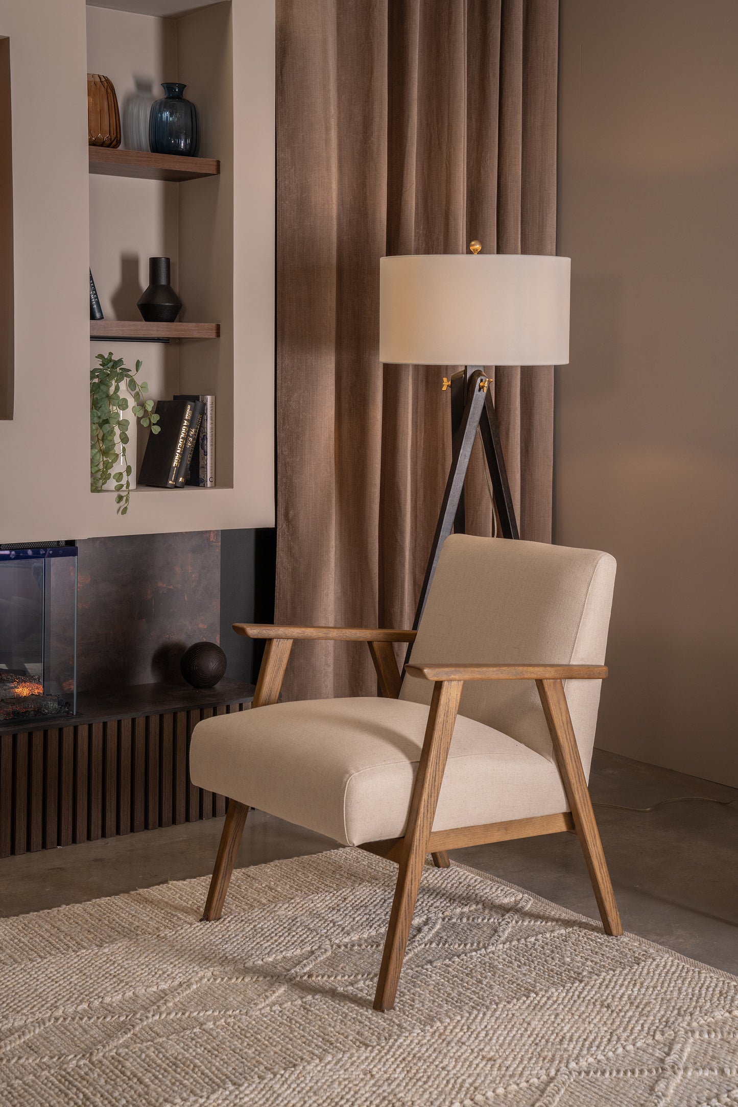 Andrew Martin | Tripod Floor Lamp Tudor Brown