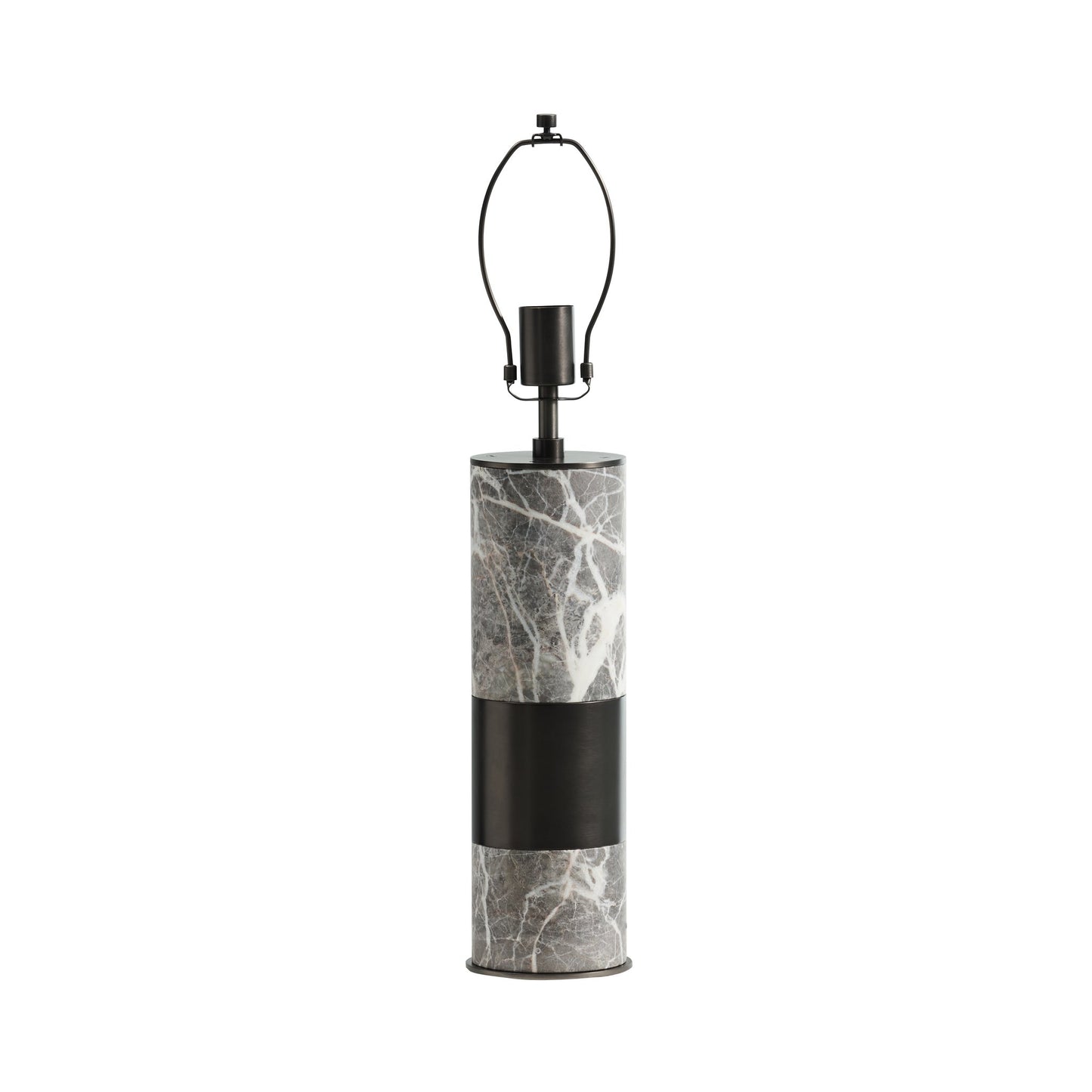 Andrew Martin Aura Table Lamp Base, Marble & Burnished Nickel
