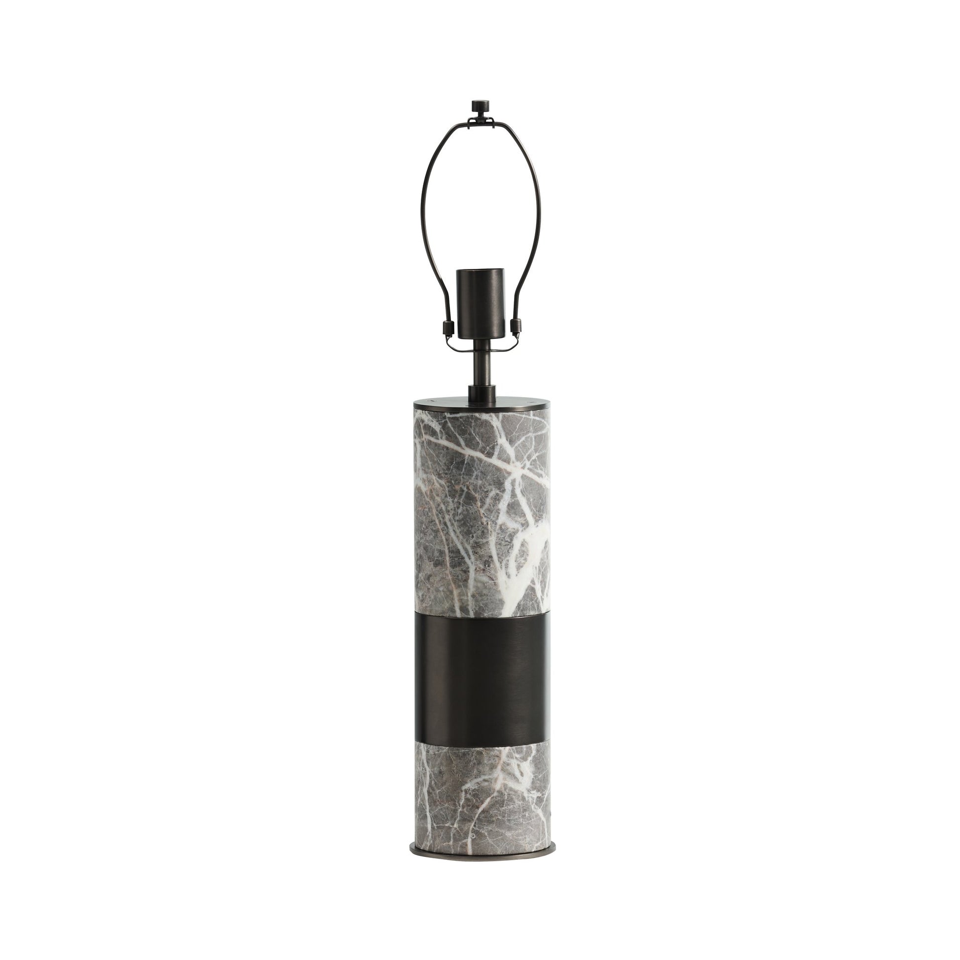 Andrew Martin Aura Table Lamp Base, Marble & Burnished Nickel
