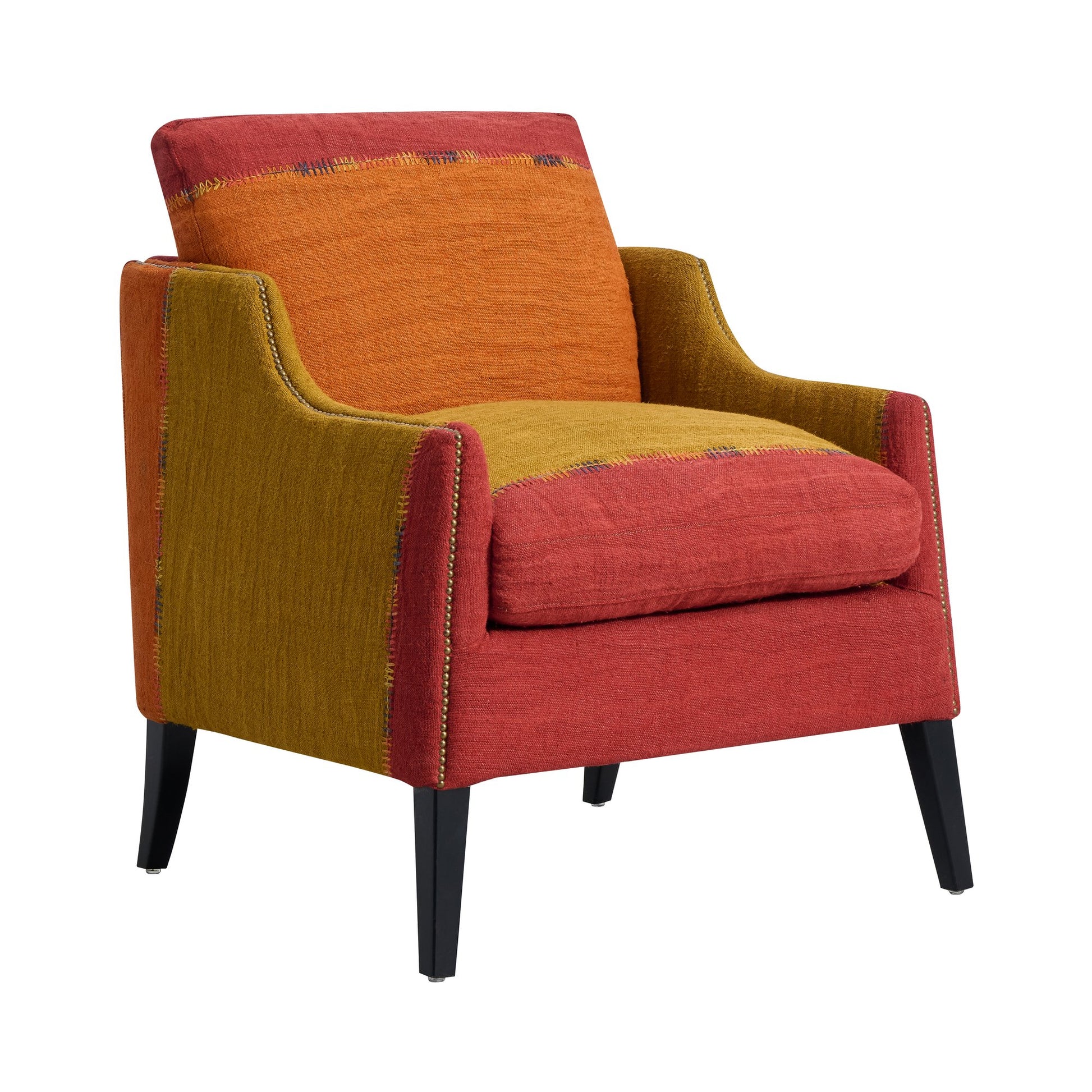Andrew Martin Regal Chair Turkish Perde Red & Green