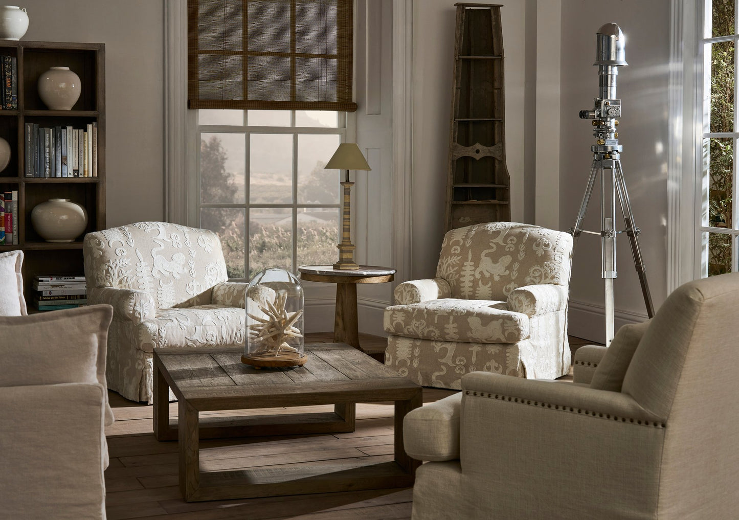 Andrew Martin Greenwich Chair Tiger Tree Ivory