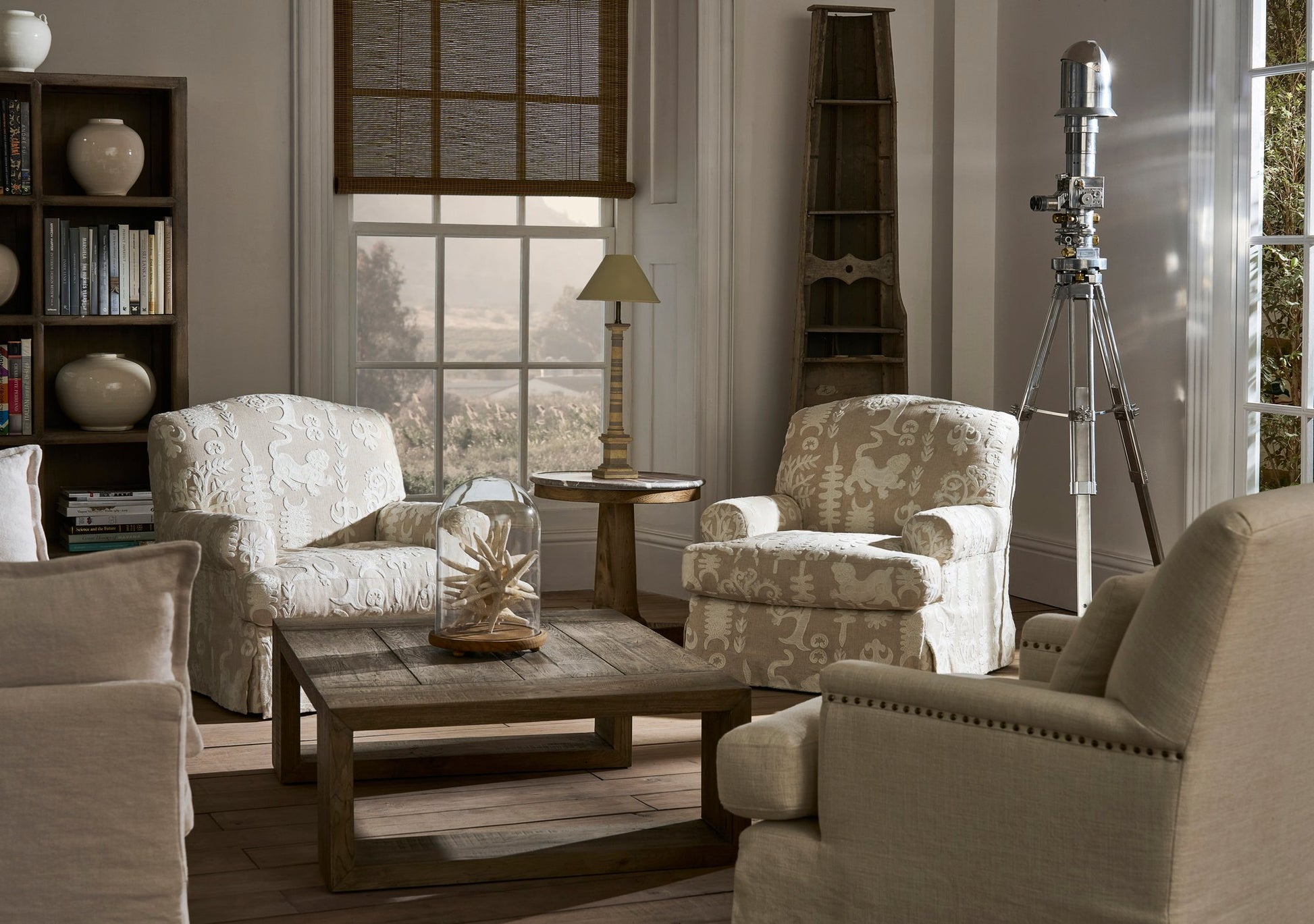 Andrew Martin Greenwich Chair Tiger Tree Ivory