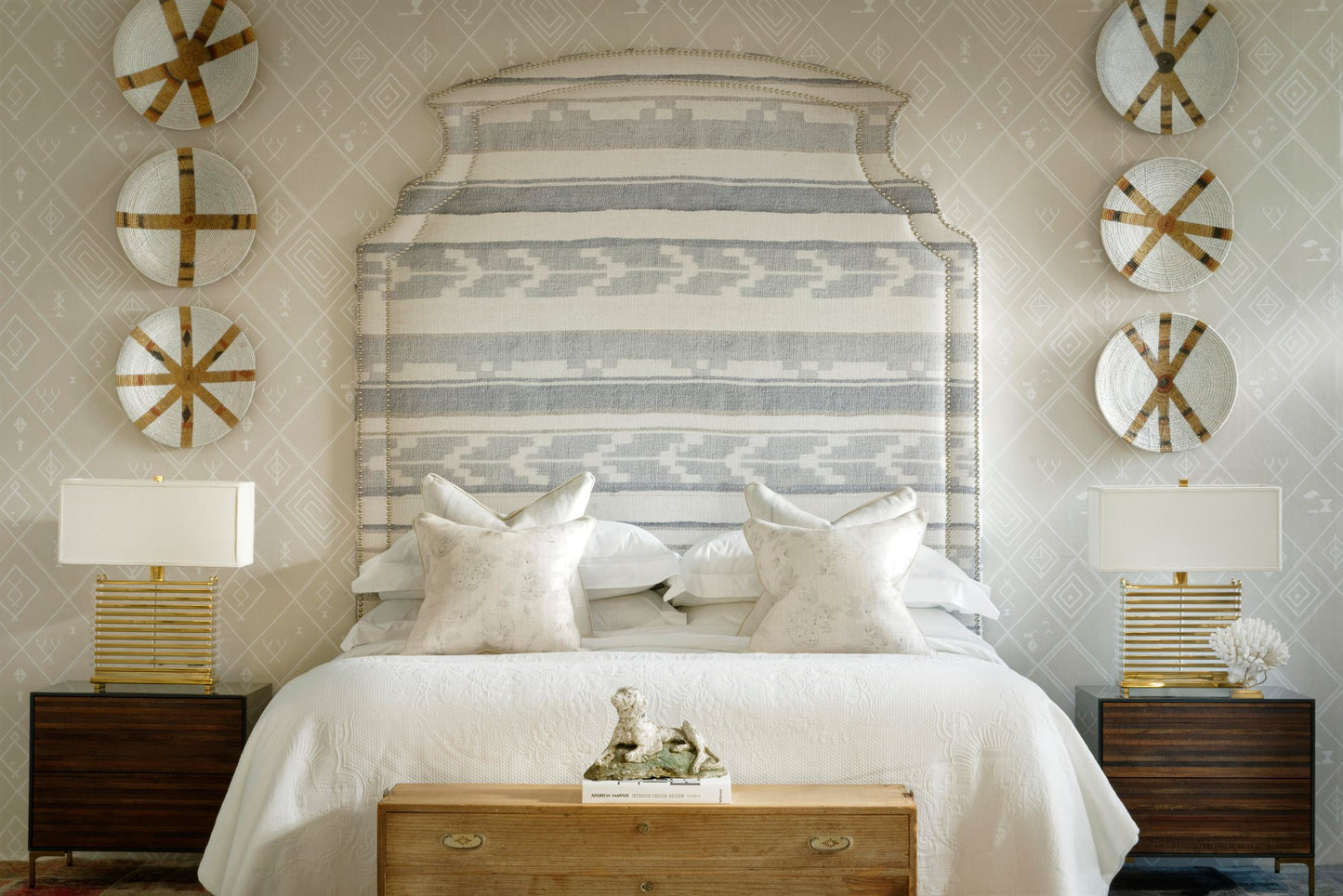 Prescott Headboard in Indus Cloud fabric