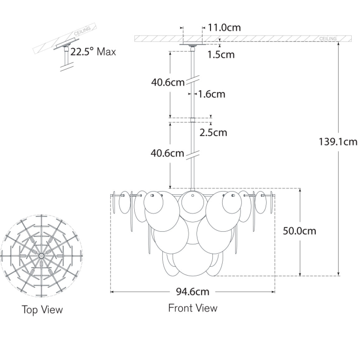 Andrew Martin | Loire Chandelier, Gild