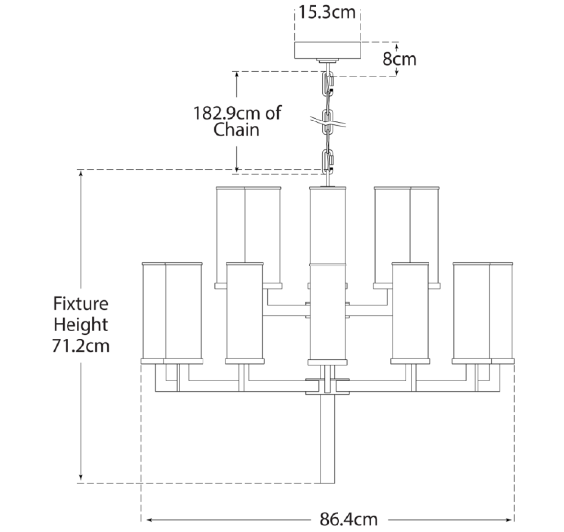 Liaison 2 Tier Chandelier dimensions