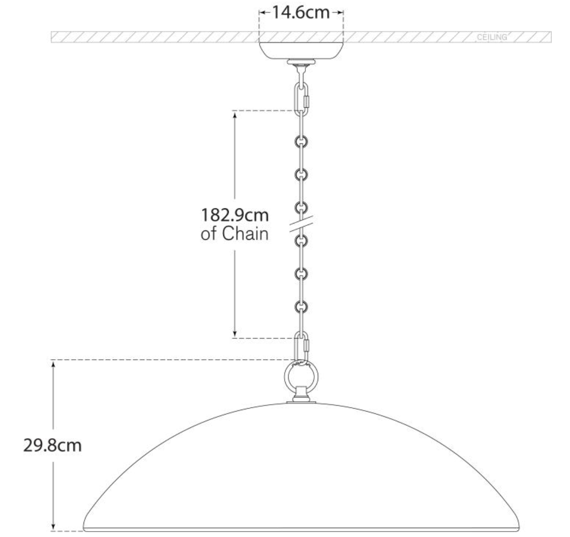 Elliot Grande Pendant dimensions