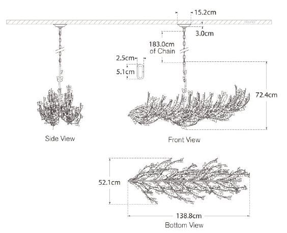 Farfalle Linear Pendant dimensions