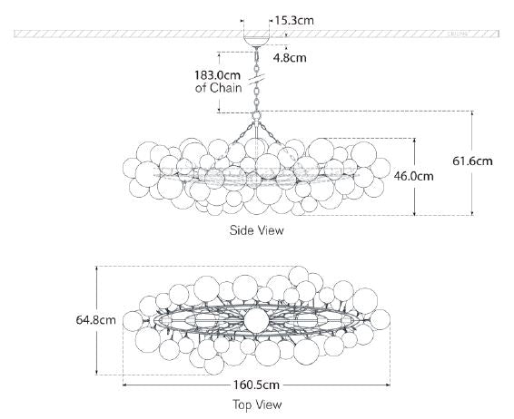 Andrew Martin | Talia Linear Chandelier, Gild