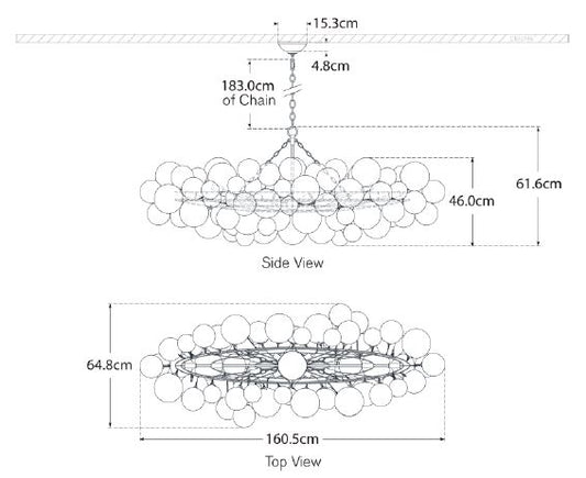 Andrew Martin | Talia Linear Chandelier, Gild