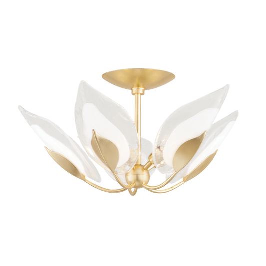 Blossom Flush Mount Pendant in Gold Leaf