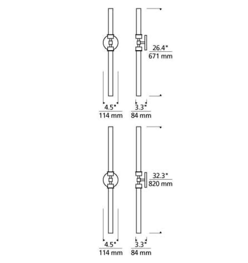 Linger Double Wall Light dimensions