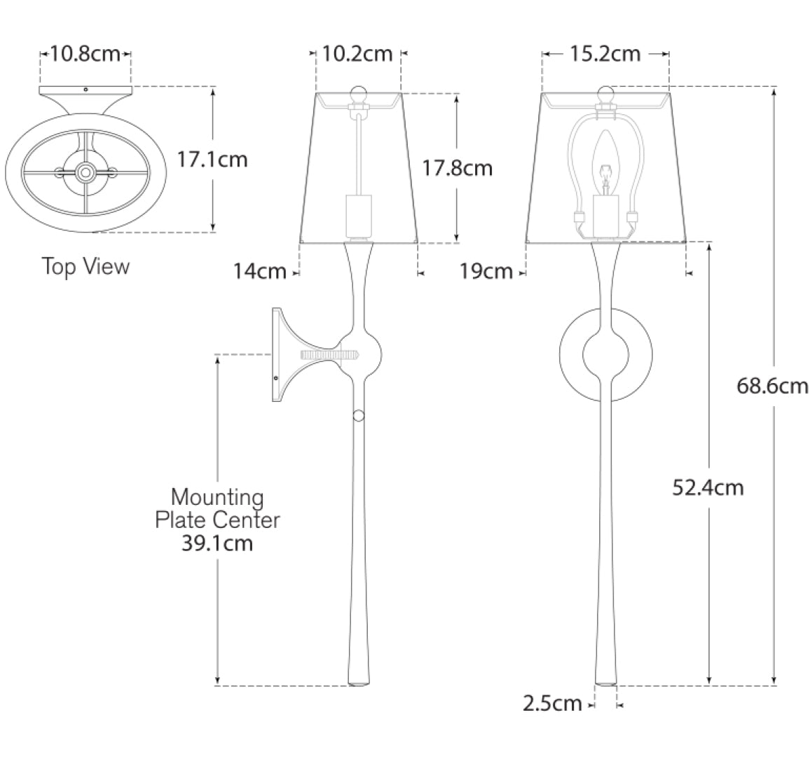Dover Wall Light dimensions